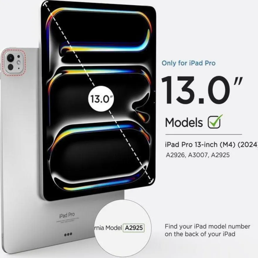 CACOE Hülle für iPad Pro 13 M4 (2024) mit Stifthalter, Schlank, Ständer, Auto