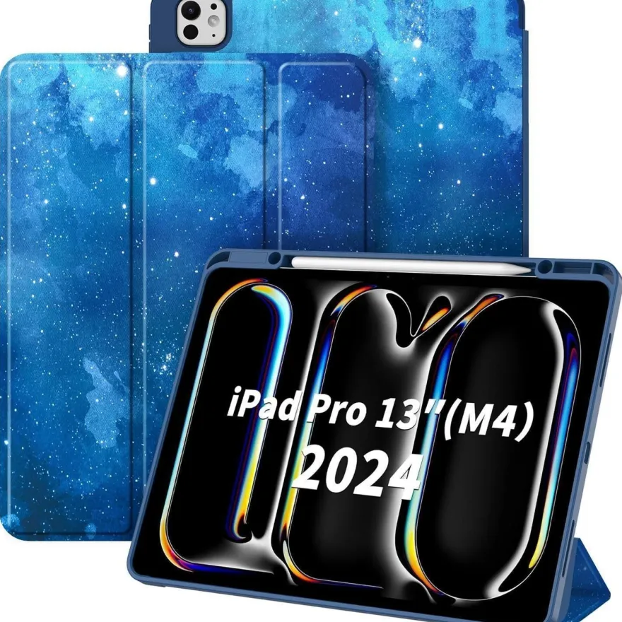 CACOE Hülle für iPad Pro 13 M4 (2024) mit Stifthalter, Schlank, Ständer, Auto