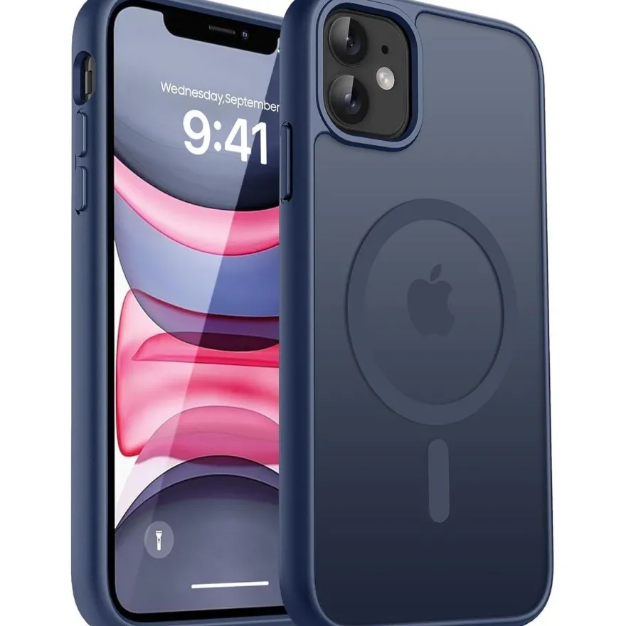 CACOE Hülle für iPhone 11 mit MagSafe, stoßfest, kratzfest, transluzent Dunkel