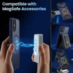 CACOE Hülle für iPhone 11 mit MagSafe, stoßfest, kratzfest, transluzent Dunkel