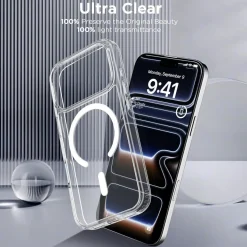 CACOE Hülle für iPhone 17 Pro Max mit MagSafe, stoßfest, kratzfest, transluzent