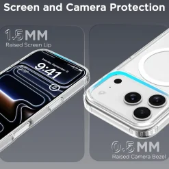 CACOE Hülle für iPhone 17 Pro Max mit MagSafe, stoßfest, kratzfest, transluzent