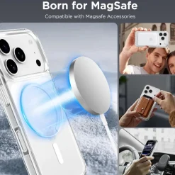 CACOE Hülle für iPhone 17 Pro Max mit MagSafe, stoßfest, kratzfest, transluzent