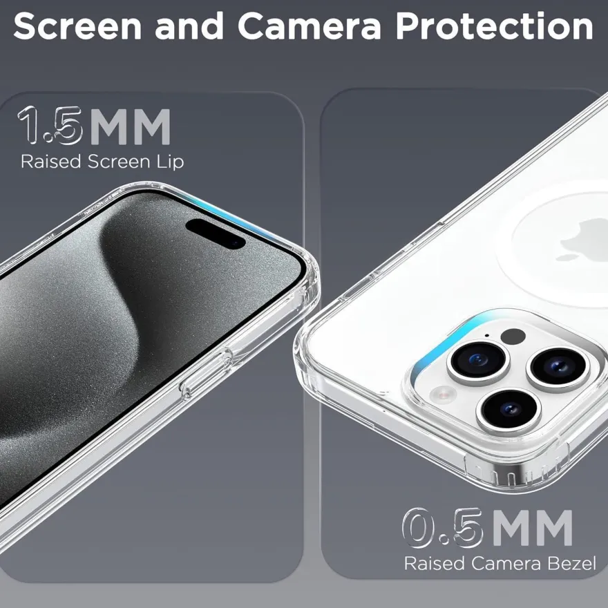 CACOE Hülle für iPhone 15 Pro Max mit MagSafe, Kameraschutz, stoßfest
