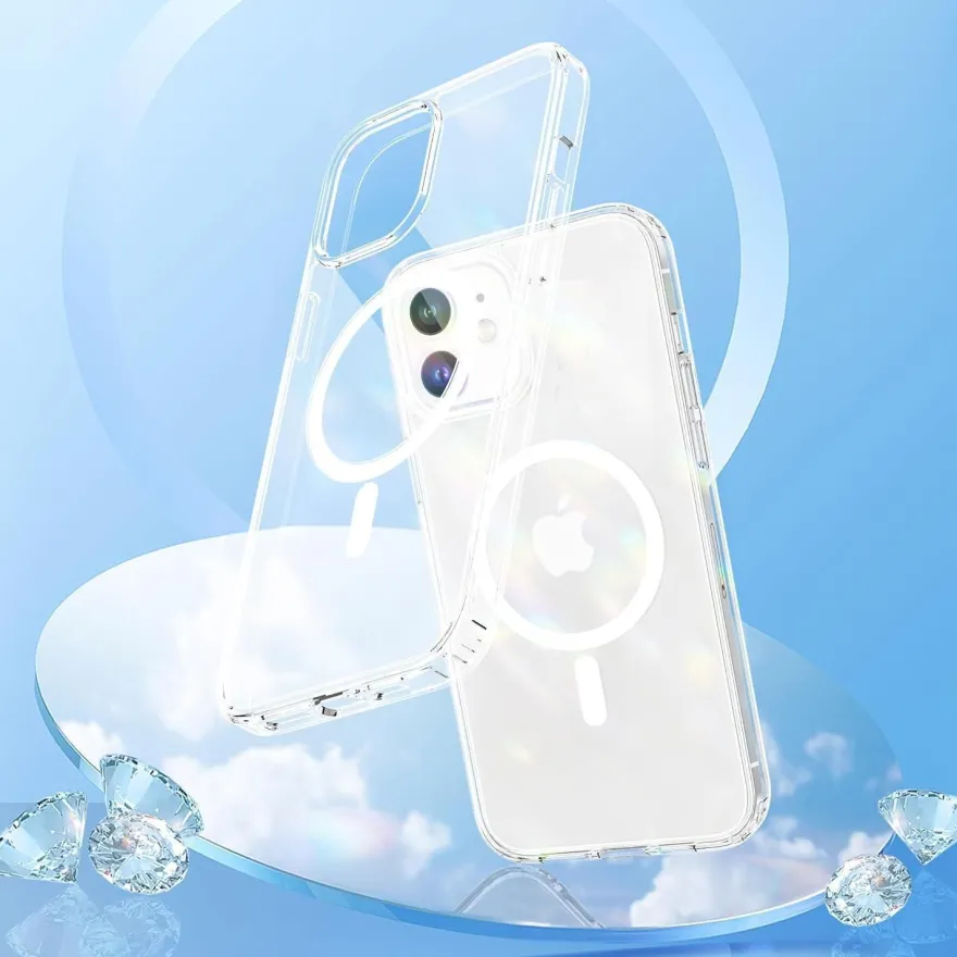 CACOE Hülle für iPhone 12/12 Pro mit MagSafe, transluzent, stoßfest, kratzfest