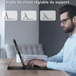 CACOE Hülle mit abnehmbarer AZERTY-Tastatur und Touchpad für iPad Pro 11 Zoll