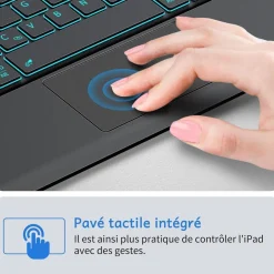 CACOE Hülle mit abnehmbarer AZERTY-Tastatur und Touchpad für iPad Pro 11 Zoll