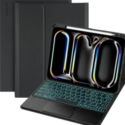 CACOE Hülle mit abnehmbarer AZERTY-Tastatur und Touchpad für iPad Pro 11 Zoll