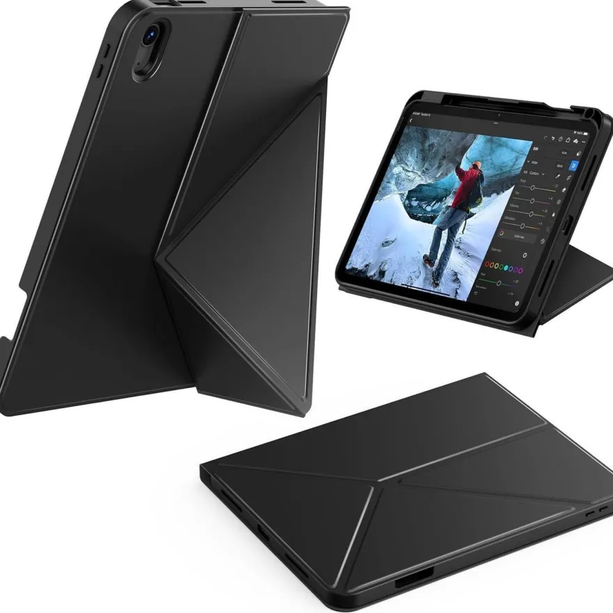 CACOE iPad Hülle 11. Gen 2025 / 10. Gen 10.9 Zoll, Schwarz, mit Stifthalter