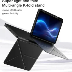 CACOE iPad Hülle 11. Gen 2025 / 10. Gen 10.9 Zoll, Schwarz, mit Stifthalter