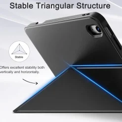 CACOE iPad Hülle 11. Gen 2025 / 10. Gen 10.9 Zoll, Schwarz, mit Stifthalter