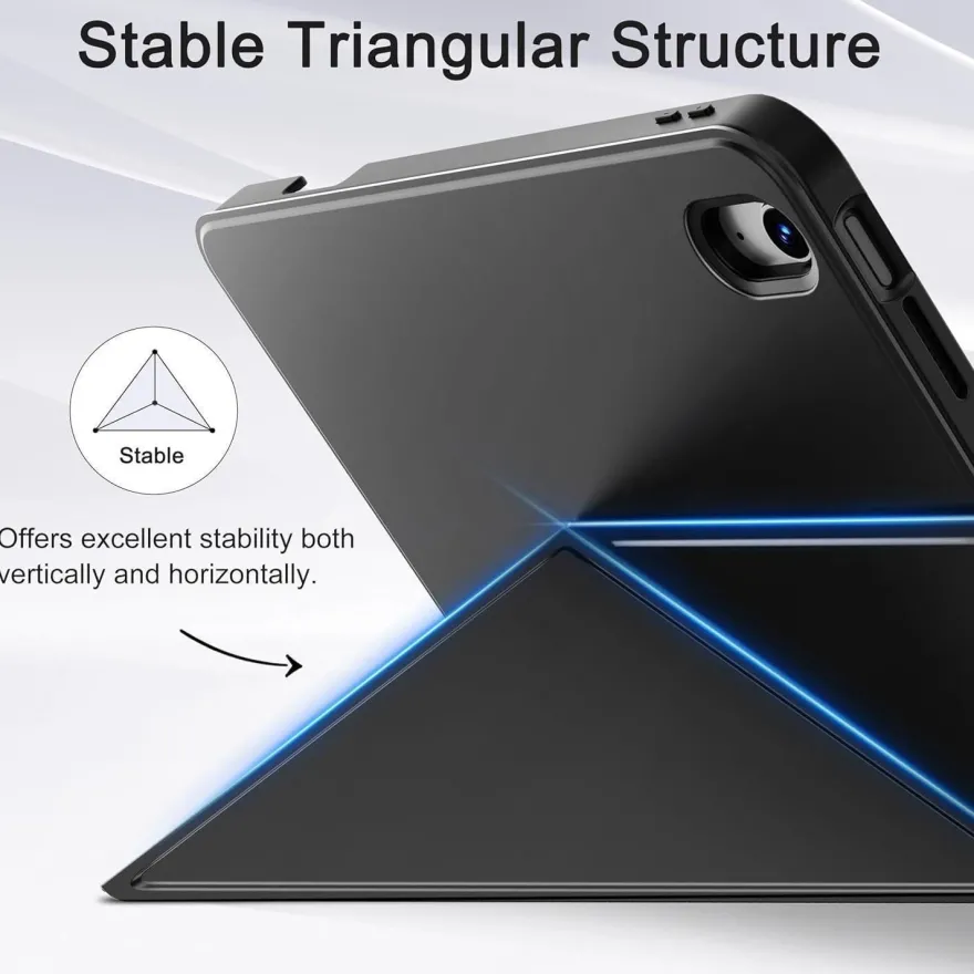 CACOE iPad Hülle 11. Gen 2025 / 10. Gen 10.9 Zoll, Schwarz, mit Stifthalter