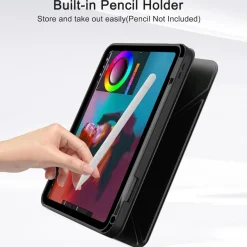 CACOE iPad Hülle 11. Gen 2025 / 10. Gen 10.9 Zoll, Schwarz, mit Stifthalter
