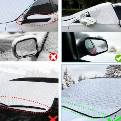 CaiTang Frontscheibenabdeckung Auto XL, 230x128cm, mit 5 Magneten und 4