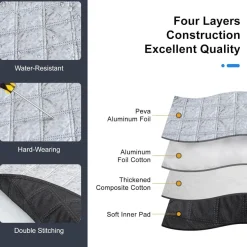 CaiTang Frontscheibenabdeckung Auto XL, 230x128cm, mit 5 Magneten und 4