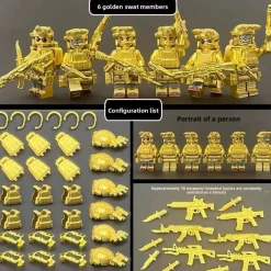 Call Duty Videospiel Lego Mini Figur 6 Gold Soldat Spielzeug Modell Armee Spielzeug