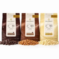 Callebaut 811,823, 2 Kuvertüre Callet Set: Zartbitter-, Milch-, und weiße Schoko