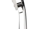 Calmwaters Eckige Handbrause 6 Strahlarten, Hebel-Funktion, Anti-Kalk, Chrom-Weiß