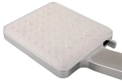 Calmwaters Eckige Handbrause 6 Strahlarten, Hebel-Funktion, Anti-Kalk, Chrom-Weiß