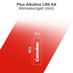 Camelion 11102406 Plus Alkaline Batterie LR6, Mignon, AA, 24er-Pack