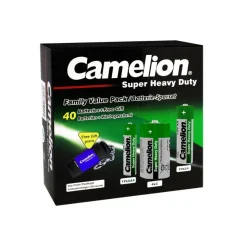 Camelion Super Heavy Duty Batterien 40-teilig inkl. Taschenlampe