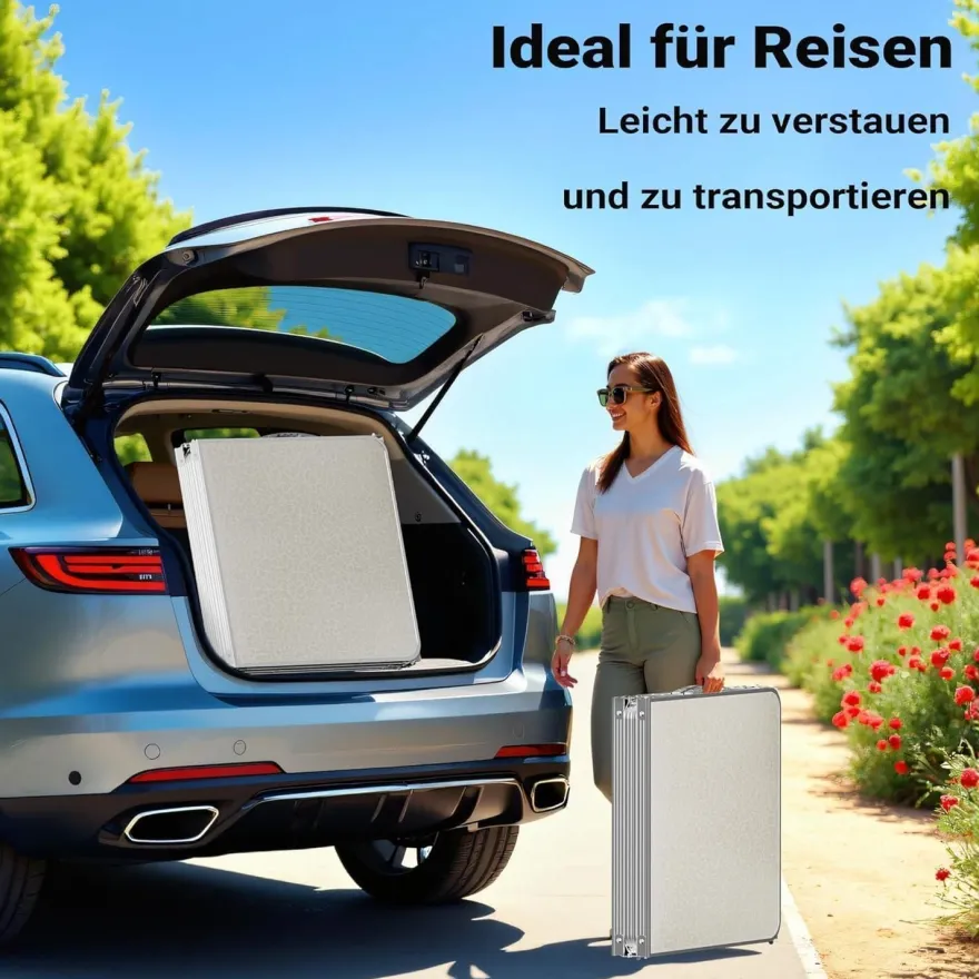 Campingtisch klappbar 180x60x70cm höhenverstellbar Aluminium MDF Tischplatte