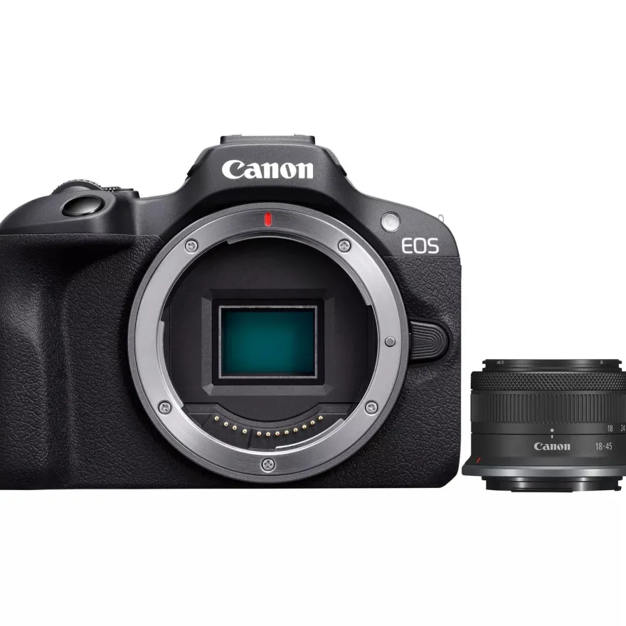 Canon EOS R100 + RF-S 18-45mm F4.5-6.3 IS STM Kit, 24,1 MP, 6000 x 4000 Pixel, CMOS,