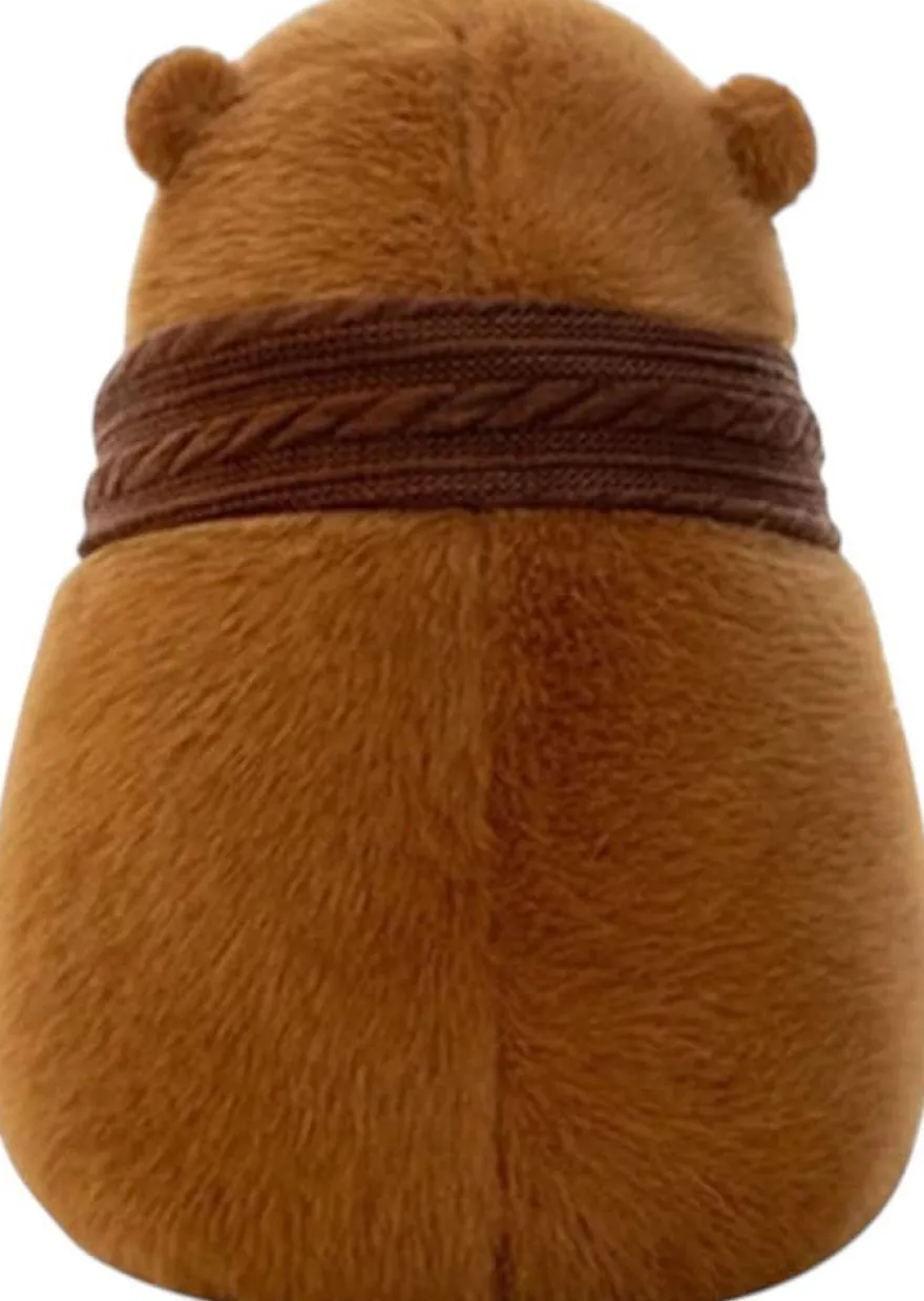 Capybara Plüschfigur - mit Strickschal, ca. 24cm