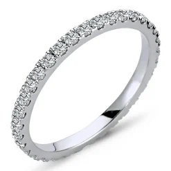 0,55 Carat Diamant rundum Memoire Eternity Ring Anniversary in 14 Karat Weißgold