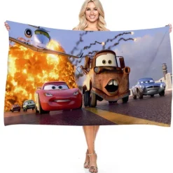 Cartoon Cars Badetücher Merch Lightning McQueen Sally Larry Pool Handtuch Strandtuch