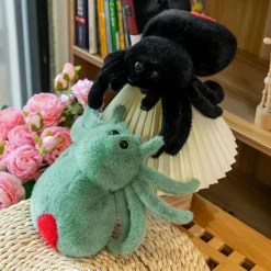 Cartoon Spinne 25cm Plüschtier mit rotem Schwanz - Kuscheltier Vogelspinne