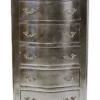 Casa Padrino Barock Kommode Silber mit 7 Schubladen 120 x 45x 35 cm - Antik Stil