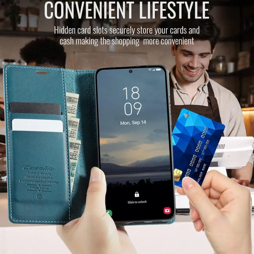 Caseme Handyhülle für Samsung Galaxy A53 5G, Klapphülle mit RFID in Lederoptik