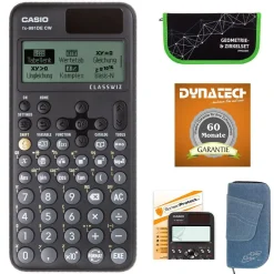 Casio FX-991 DE CW + Jeans-Tasche hellblau, irkelset grén, chutzfolie, arantie