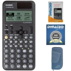 Casio FX-991 DE CW mit Jeans-Tasche hellblau, Arbeitsbuch und Garantie