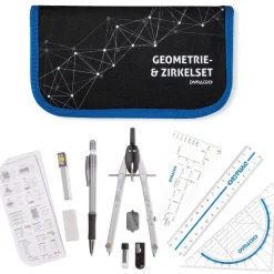 Casio FX-991 DE CW mit schwarzer Tasche, Zirkelset blau, olie, uch, arantie