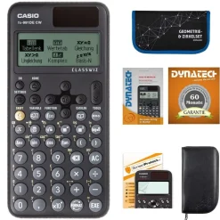 Casio FX-991 DE CW mit schwarzer Tasche, Zirkelset blau, olie, uch, arantie