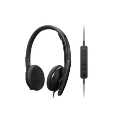 Casque Lenovo USB-C sur-oreille filaire noir