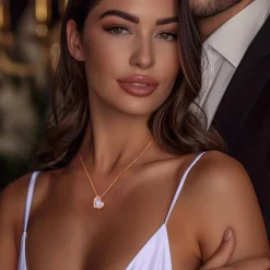 CDE Damen Halskette Rosegold Herz Schmuck mit eleganter Geschenkverpackung