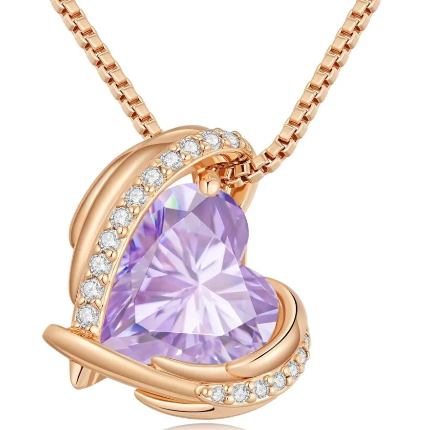CDE Damen Halskette Rosegold Herz Schmuck mit eleganter Geschenkverpackung