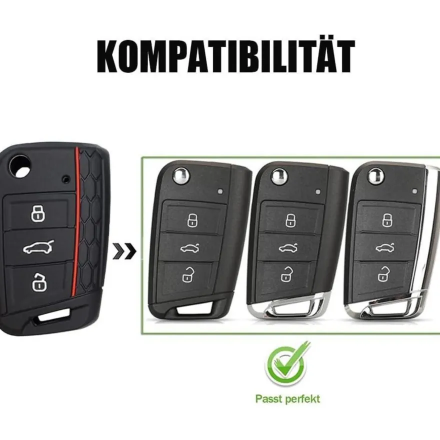 Chaexii Silikon Autoschlüssel Hülle für VW Golf 7, Seat Leon, Ibiza, Skoda