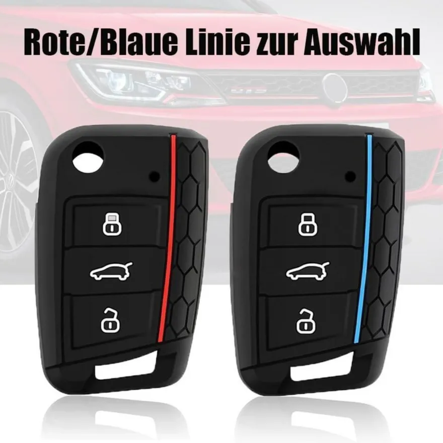Chaexii Silikon Autoschlüssel Hülle für VW Golf 7, Seat Leon, Ibiza, Skoda