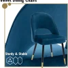 chairus 2er Set Esszimmerstühle Samt Blau-2, moderner Armloser Bürostuhl mit