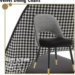 chairus 4er Set Esszimmerstühle Samt Modern Armloser Bürostuhl Polsterstuhl mit