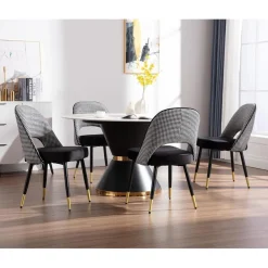 chairus 4er Set Esszimmerstühle Samt Modern Armloser Bürostuhl Polsterstuhl mit