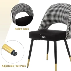 chairus 4er Set Esszimmerstühle Samt Modern Armloser Bürostuhl Polsterstuhl mit
