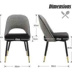 chairus 4er Set Esszimmerstühle Samt Modern Armloser Bürostuhl Polsterstuhl mit