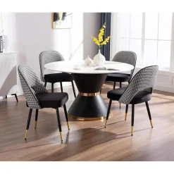 chairus 4er Set Esszimmerstühle Samt Modern Armloser Bürostuhl Polsterstuhl mit
