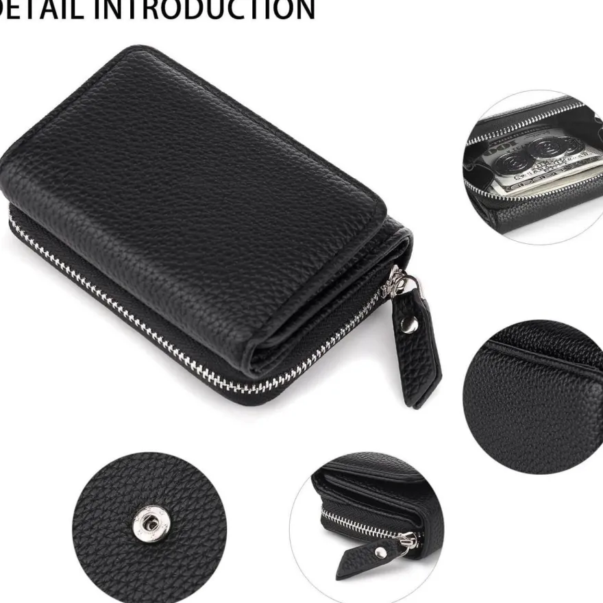 Chaofanxi Trifold Portemonnaie Damen Klein Schwarz