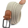 Chaoren Elastischer Stoff Gürtel Herren 35mm, Stretch Flechtgürtel ohne Löcher